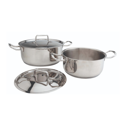 Bar Kitchen Cacerola triple Fondo con asas de Acero Inoxidable 20 cm