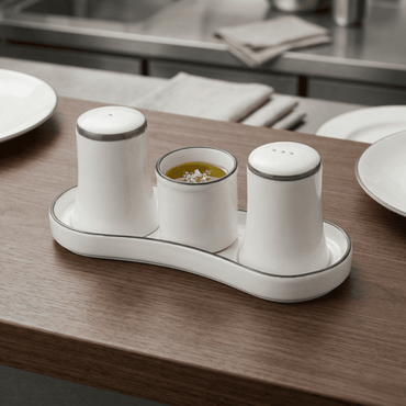 Set De Salero, Pimentero Y Pocillo Spazio By Bone