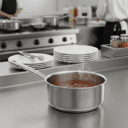 Cacerola Triple Fondo Con Mango De Acero Inoxidable Bar Kitchen